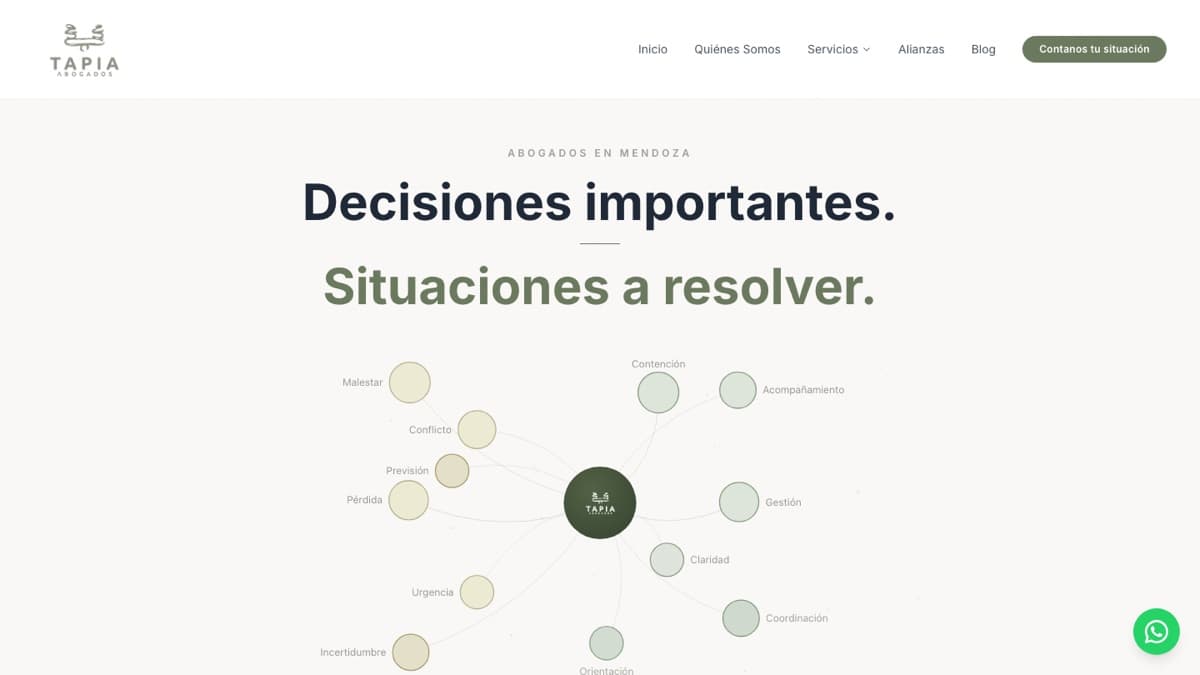 Captura del sitio de Tapia Abogados